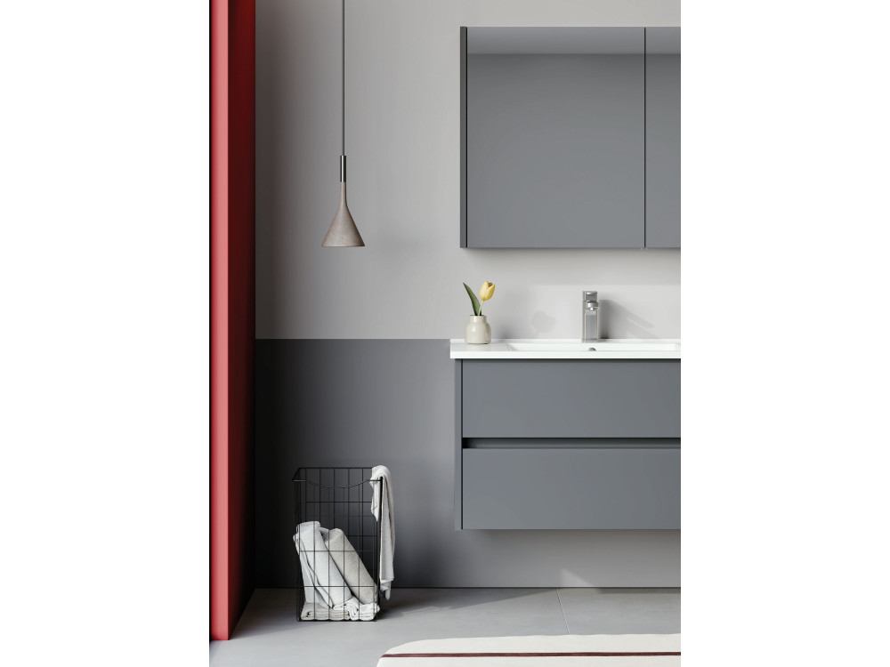 Ensemble Meuble Vasque avec Miroir (2 Pièces) "Arno 85" - 85 x 45 x 52 cm - Grey
