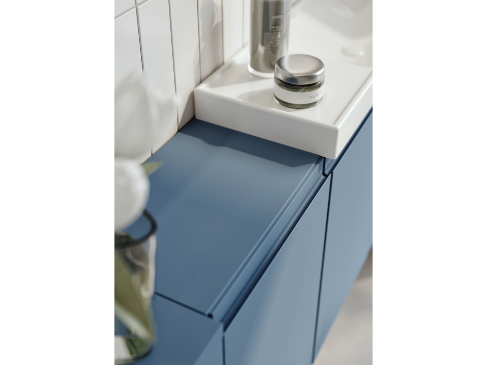 Ensemble Meuble Vasque avec Miroir (2 Pièces) "Ferla 110" - 40 x 22 x 45 cm - Matte Blue