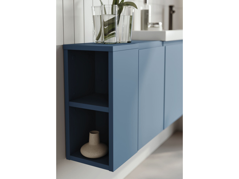 Ensemble Meuble Vasque avec Miroir (2 Pièces) "Ferla 110" - 40 x 22 x 45 cm - Matte Blue