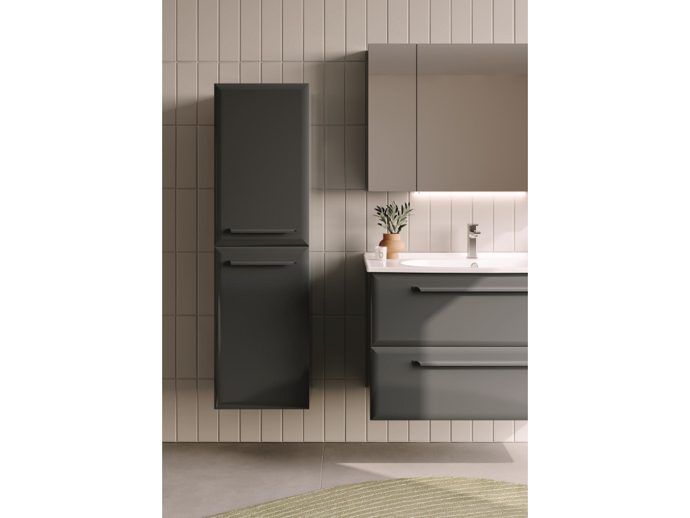 Meuble Salle de Bain avec Miroir "Nuvola 100 v2" - 97 x 16 x 66 cm - Anthracite
