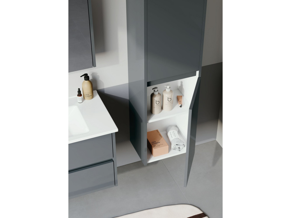 Armoire de Salle de Bain "Arno 40" - 40 x 27 x 138 cm - Anthracite