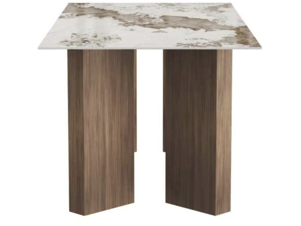 Table repas céramique - 180 cm - "Elma" - 8 places - Marron