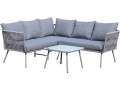 Salon de jardin en corde tressée "Zanzibar" - Gris clair - Gris clair