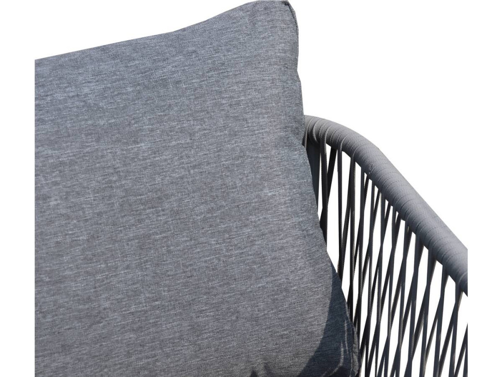 Salon de jardin en corde tressée "Zanzibar" - Gris clair