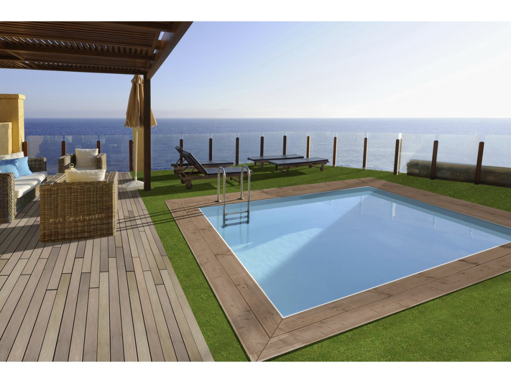 Piscine bois rectangle " Zanzibar "- 3,50 x 2,30 x 1,24  m