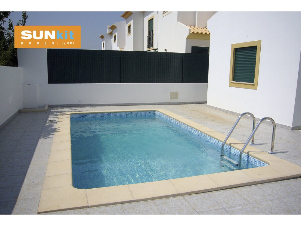 Piscine acier enterrée rectangle fond plat "Sunkit" - 4.00 x 2.50 x 1.40 m + Projecteur LED 12 V