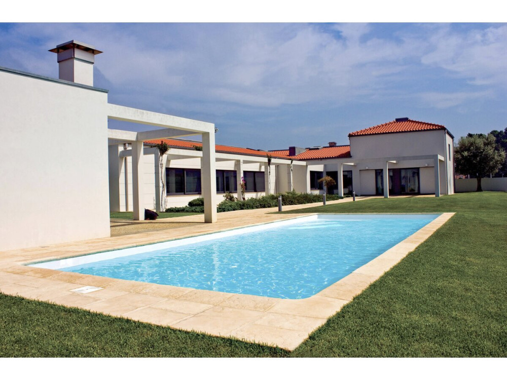 Piscine acier enterrée rectangle fond plat "Sunkit" - 7.00 x 3.50 x 1.40 m + Escalier d'angle intérieur