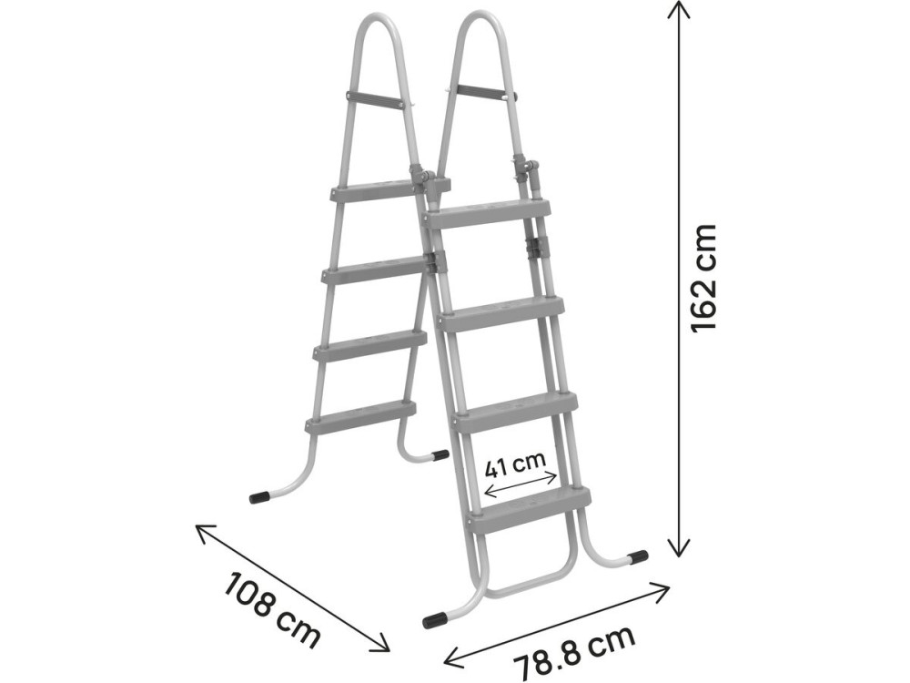 Escalier de piscine avec système de sécurité enfant "Milo" - Gris