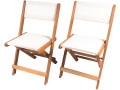 Lot de 2 chaises pliantes en bois exotique "Seoul" - Maple - Beige - Beige