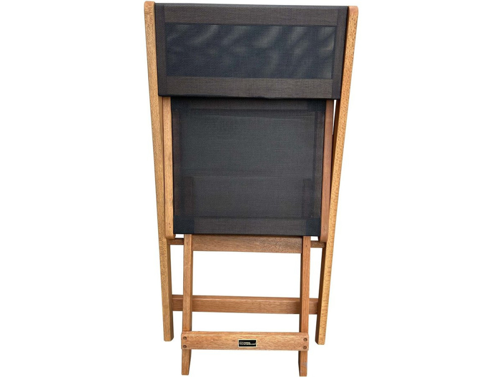 Chaise pliante en bois exotique "Seoul" - Maple - Noir - Lot de 2