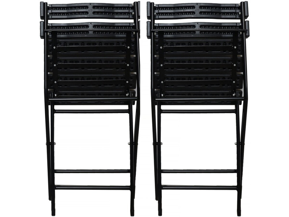 Lot de 2 chaises de jardin pliable en plastique "Tenerife" - Gris anthracite