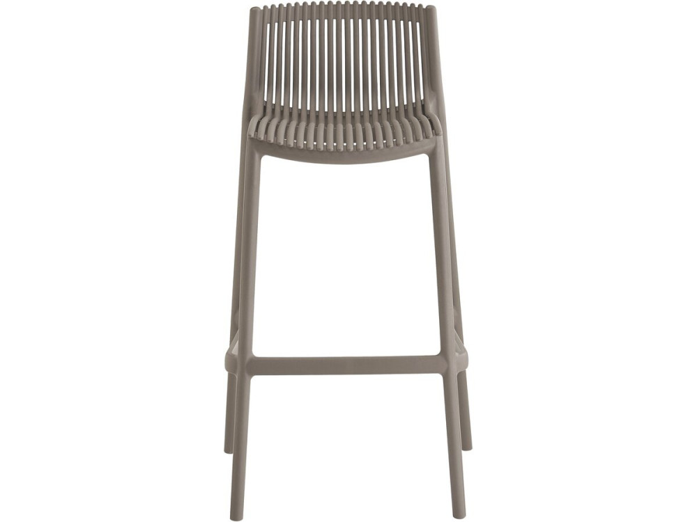 Lot de 2 chaises hautes empilables en plastique "Néora" - Taupe