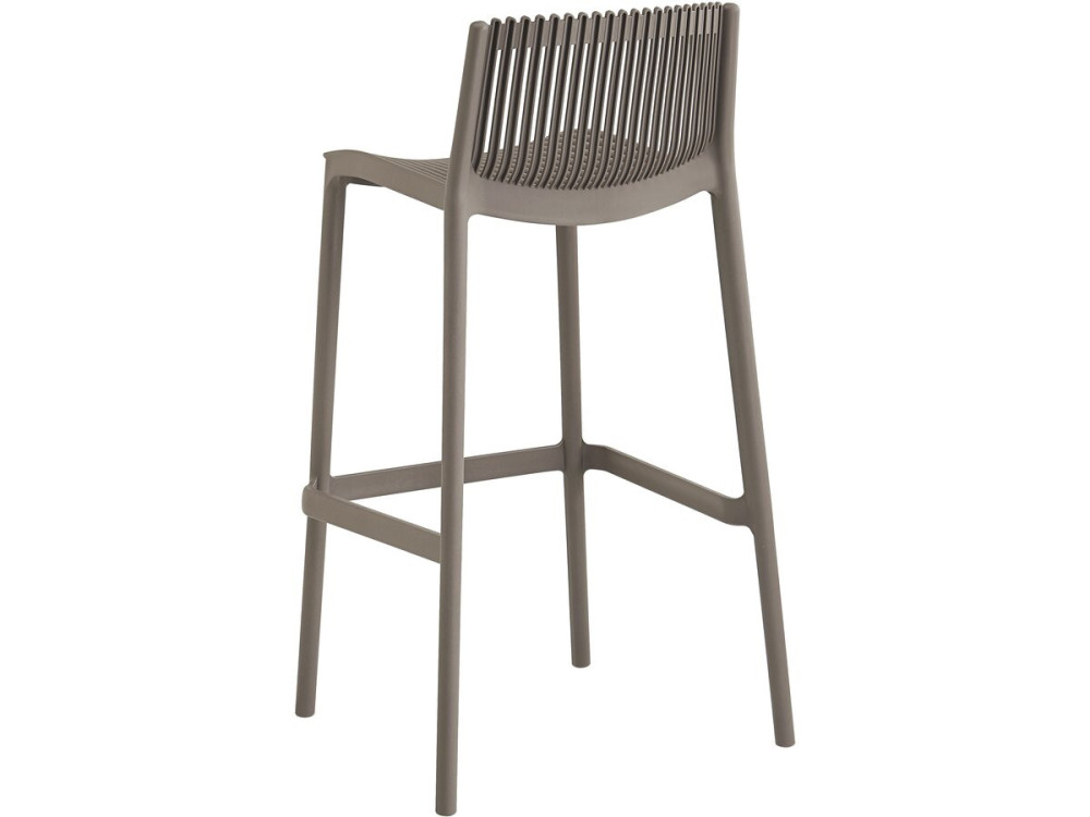 Lot de 2 chaises hautes empilables en plastique "Néora" - Taupe