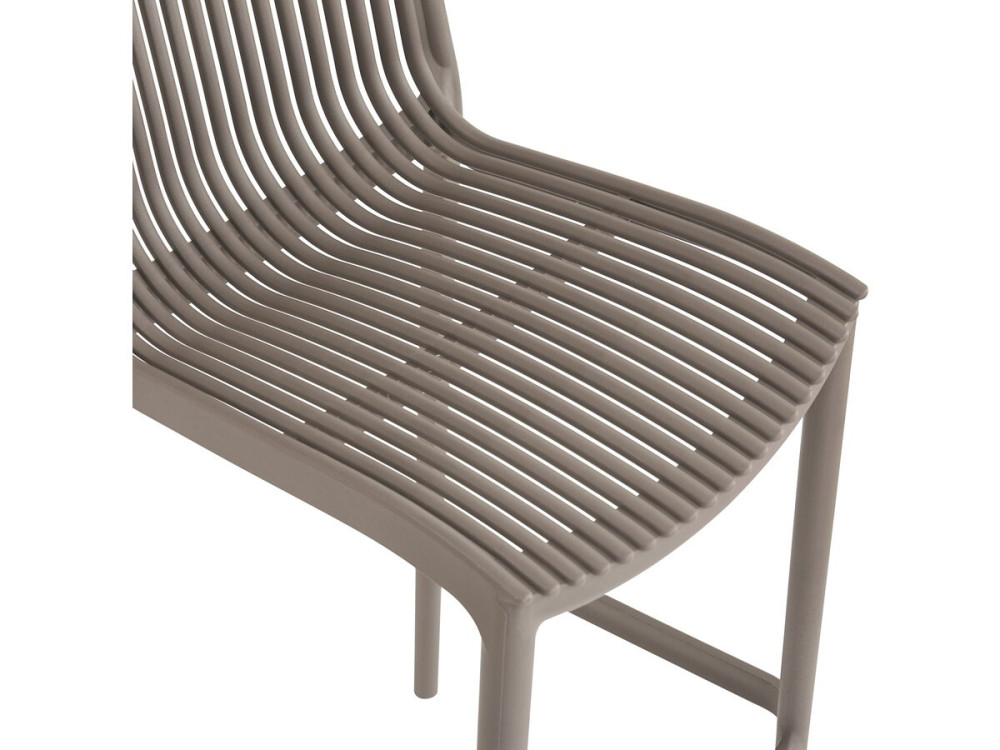 Lot de 2 chaises hautes empilables en plastique "Néora" - Taupe