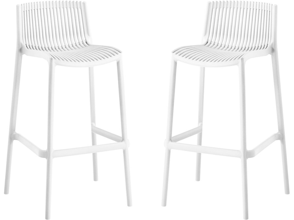 Lot de 2 chaises hautes empilables en plastique "Néora" - Blanc