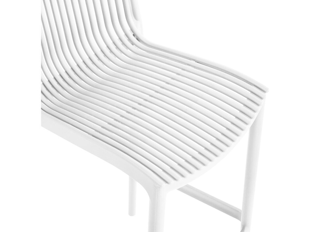 Lot de 2 chaises hautes empilables en plastique "Néora" - Blanc