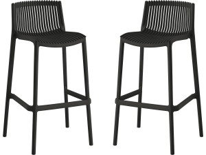 Lot de 2 chaises hautes empilables en plastique "Néora" - Noir