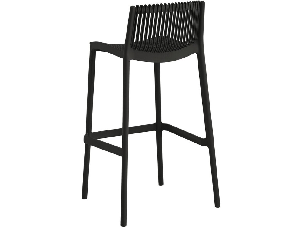Lot de 2 chaises hautes empilables en plastique "Néora" - Noir