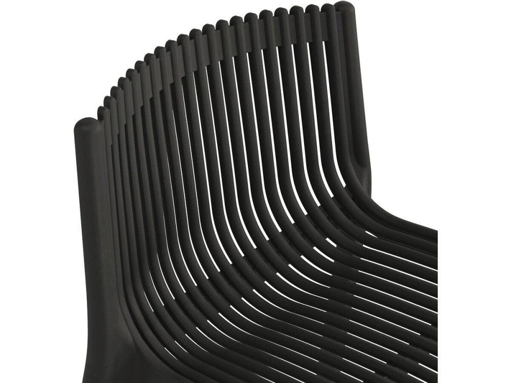 Lot de 2 chaises hautes empilables en plastique "Néora" - Noir
