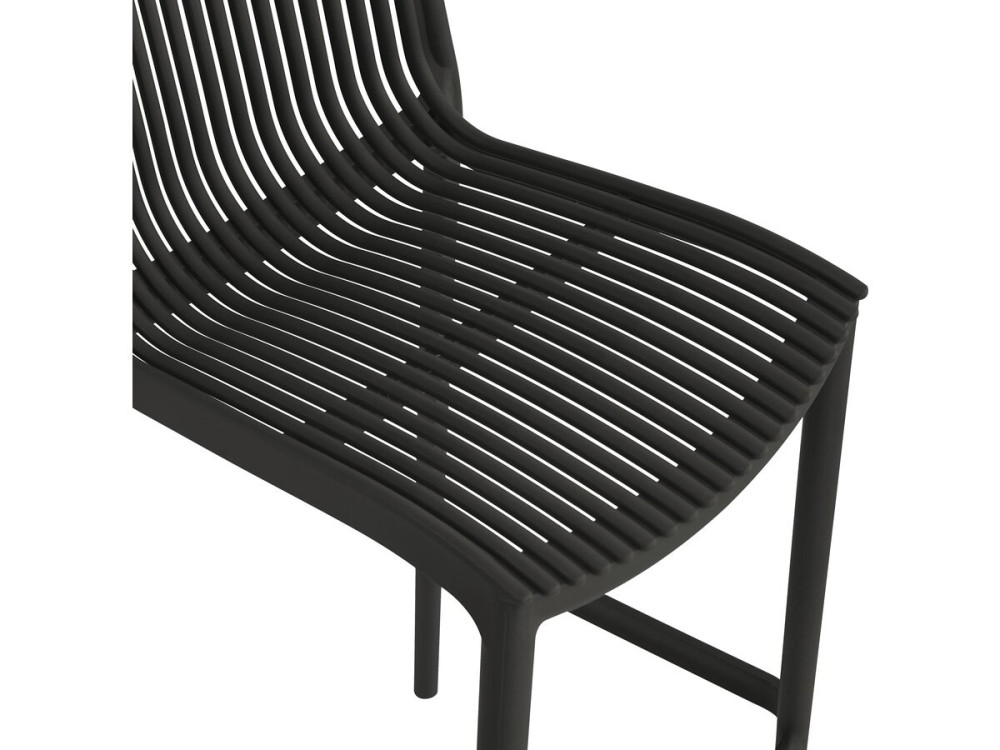 Lot de 2 chaises hautes empilables en plastique "Néora" - Noir