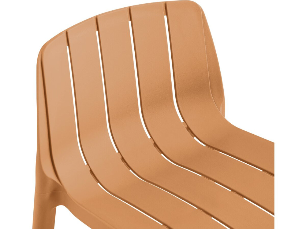 Lot de 2 chaises hautes de jardin empilable "Vaena" - Orange
