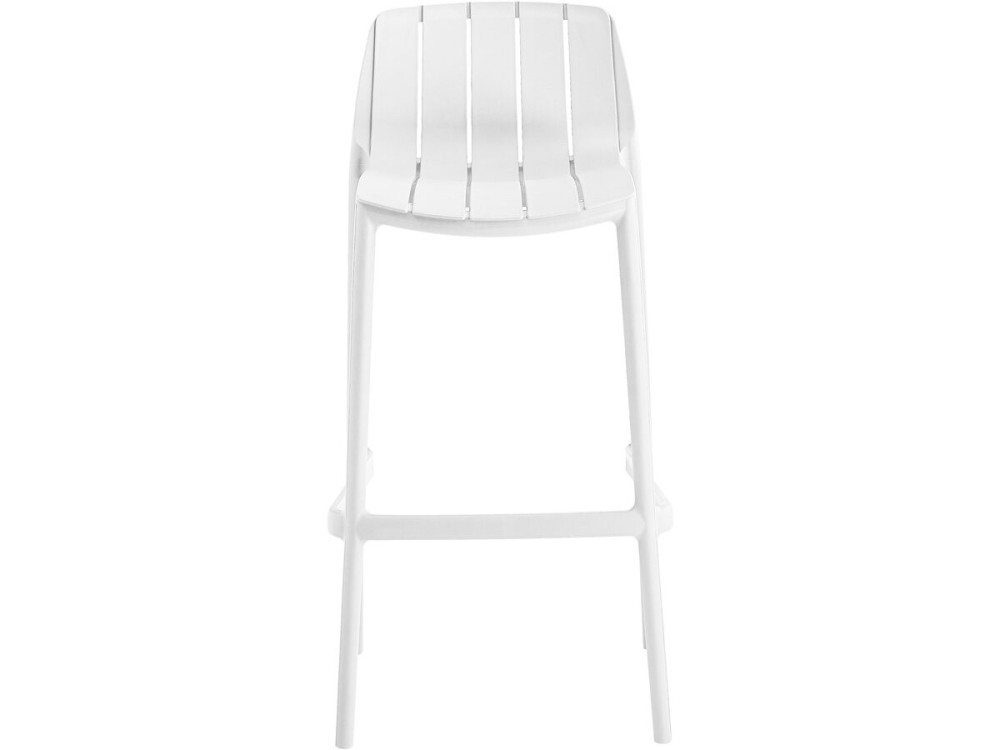 Lot de 2 chaises hautes de jardin empilable "Vaena" - Blanc