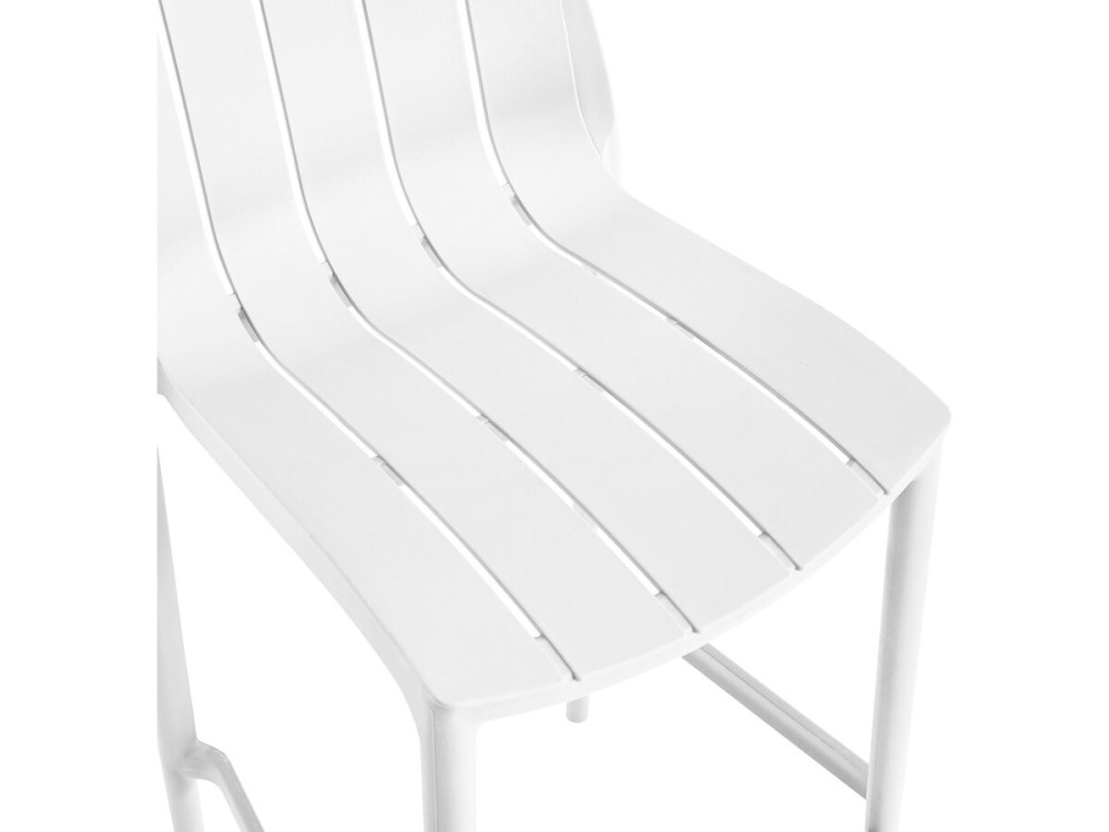 Lot de 2 chaises hautes de jardin empilable "Vaena" - Blanc