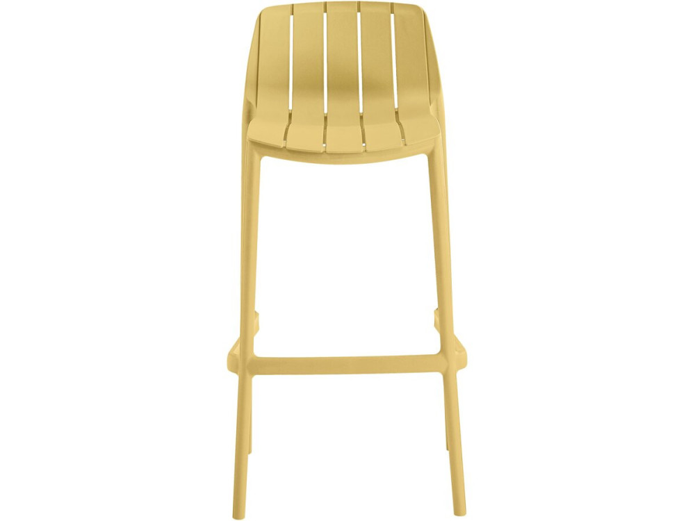Lot de 2 chaises hautes de jardin empilable "Vaena" - Jaune