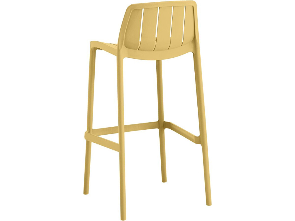 Lot de 2 chaises hautes de jardin empilable "Vaena" - Jaune