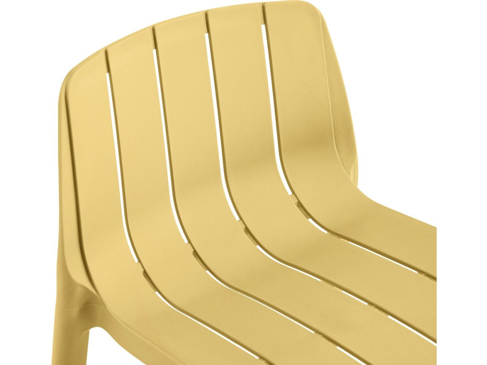 Lot de 2 chaises hautes de jardin empilable "Vaena" - Jaune