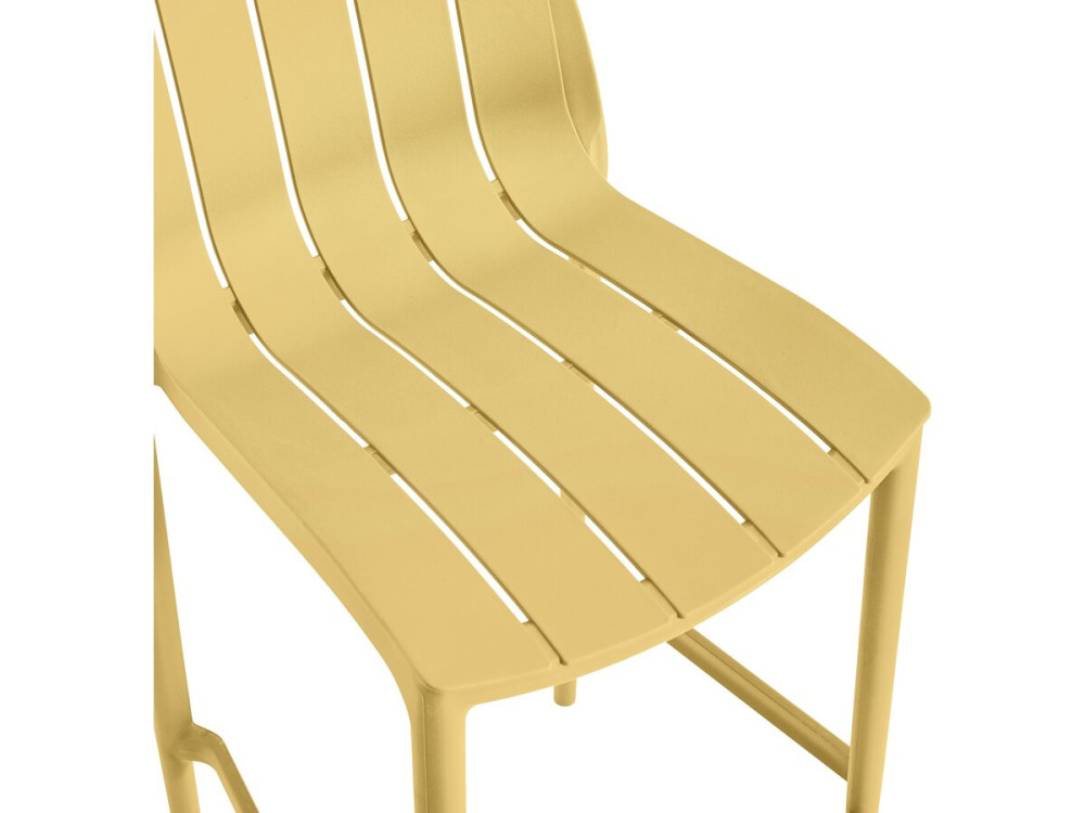 Lot de 2 chaises hautes de jardin empilable "Vaena" - Jaune