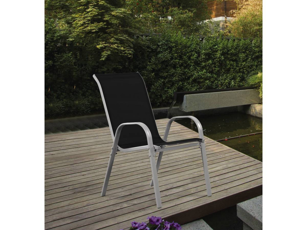 Fauteuil jardin Textilène "Cordoba" - Phoenix - Noir - Lot de 4