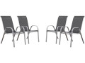 Fauteuil jardin Textilène "Cordoba" - Phoenix - Rose - Lot de 4 - Gris foncé / Argenté