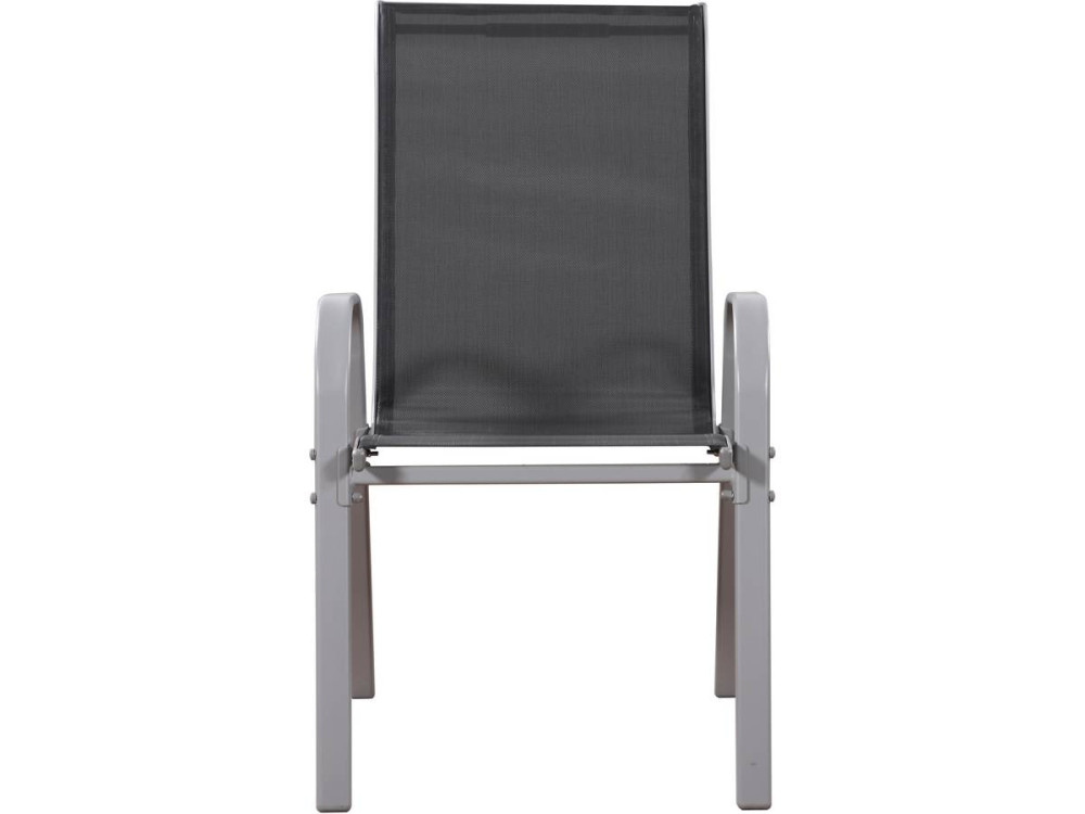 Fauteuil jardin Textilène "Cordoba" - Phoenix - Gris foncé/Argenté - Lot de 4