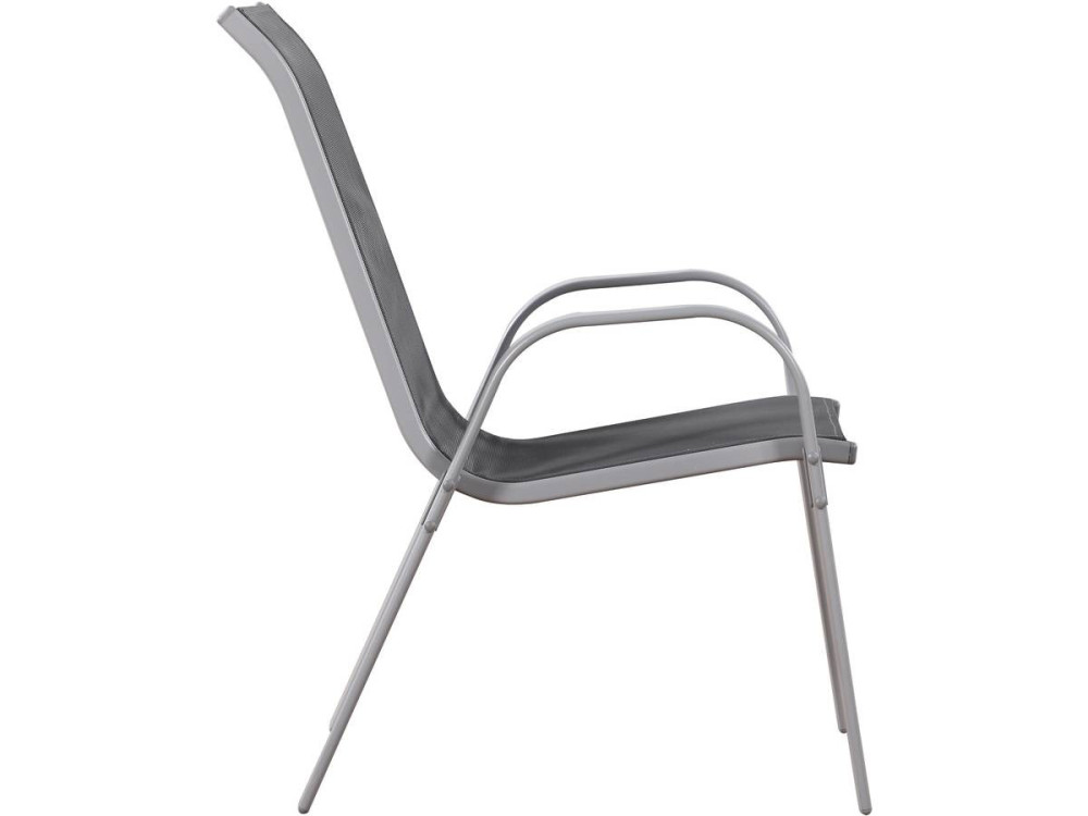 Fauteuil jardin Textilène "Cordoba" - Phoenix - Gris foncé/Argenté - Lot de 4