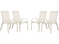 Fauteuil jardin Textilène "Cordoba" - Phoenix - Vert - Lot de 4 - Ecru / Blanc