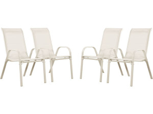 Fauteuil jardin Textilène "Cordoba" - Phoenix - Écru - Lot de 4