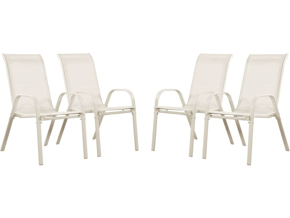 Fauteuil jardin Textilène "Cordoba" - Phoenix - Écru - Lot de 4