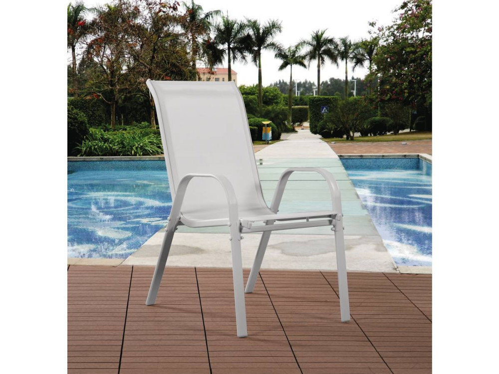 Fauteuil jardin Textilène "Cordoba" - Phoenix - Écru - Lot de 4