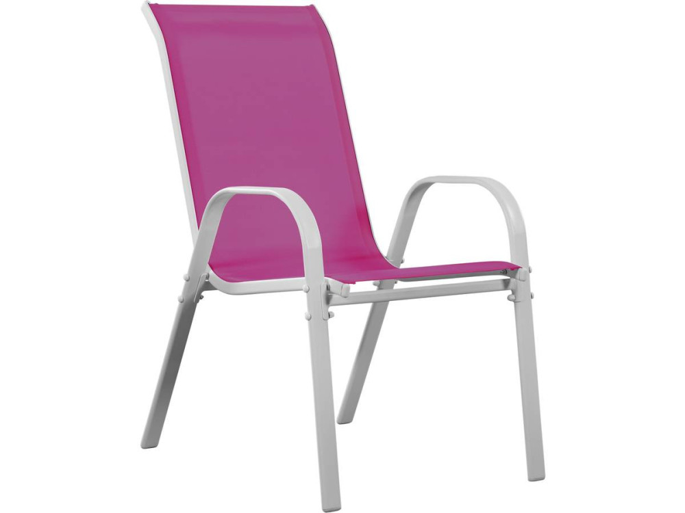 Fauteuil jardin Textilène "Cordoba" - Phoenix - Rose - Lot de 4
