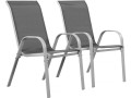 Fauteuil jardin Textilène "Cordoba" - Phoenix - Taupe - Lot de 2 - Gris foncé / Argenté