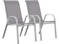 Fauteuil jardin textilène "Cordoba" - Phoenix - Lot de 2 - Anthracite - Ecru / Blanc