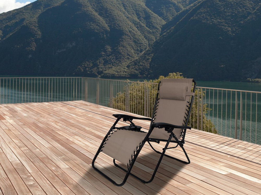 Fauteuil de jardin relax zéro gravité "Sintra" - Taupe