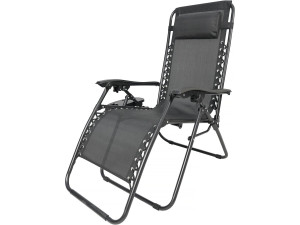 Fauteuil de jardin relax zéro gravité "Sintra" - Noir