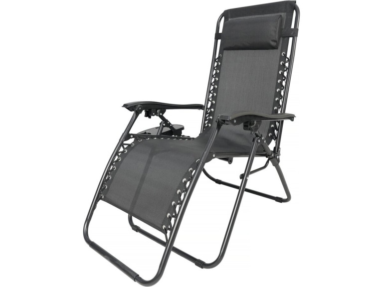 Fauteuil de jardin relax zéro gravité "Sintra" - Noir