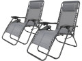Lot de 2 Fauteuils de jardin inclinable zéro gravité "Sintra" - Taupe - Sans coussin