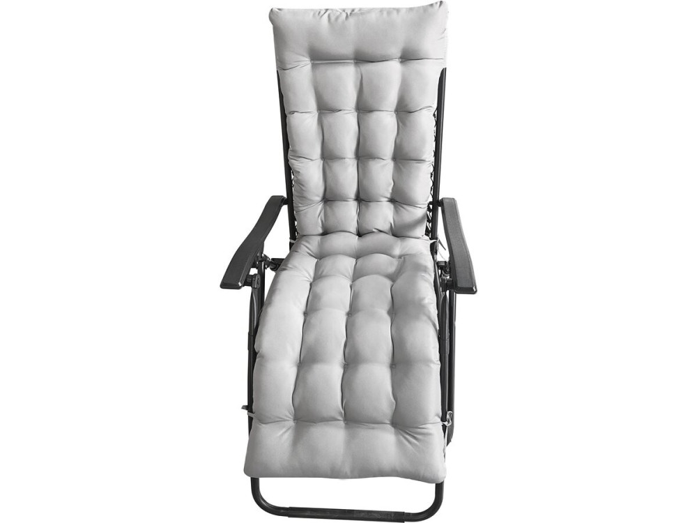 Fauteuil de jardin relax zéro gravité avec coussin matelassé "Sintra" - Gris