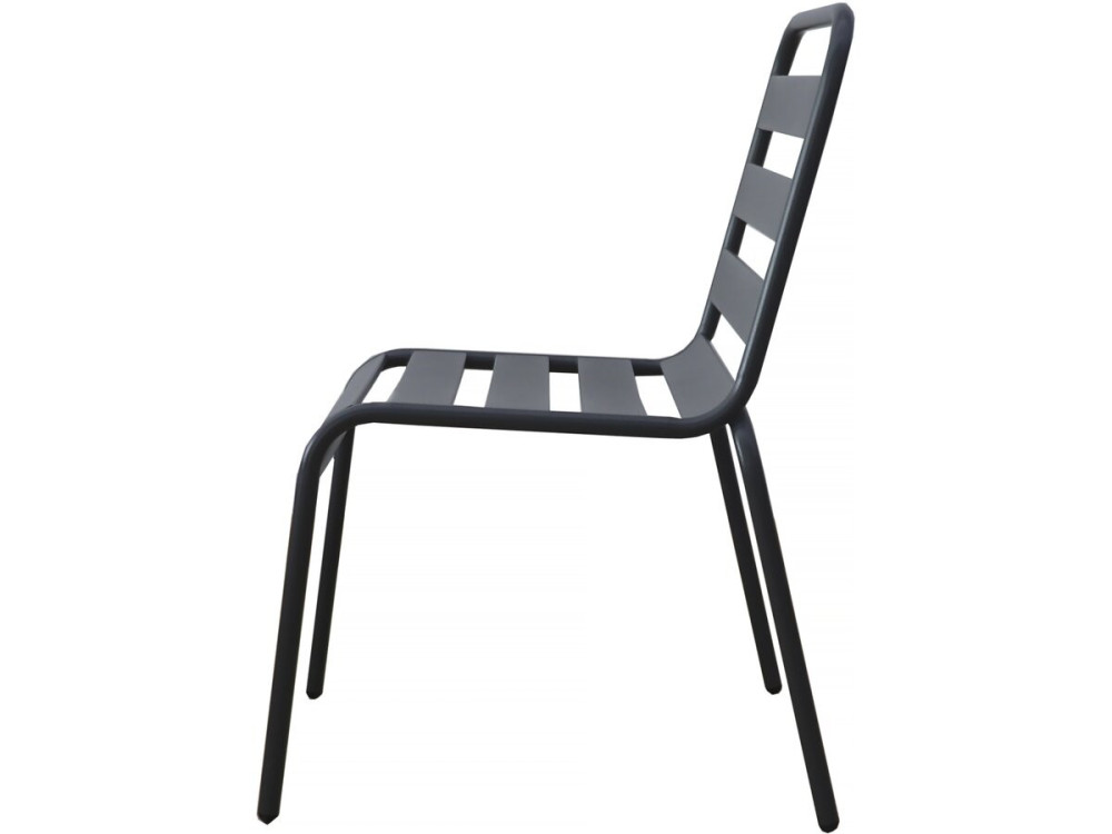 Lot de 2 chaises de jardin en métal empilables "Bilbao" - Gris