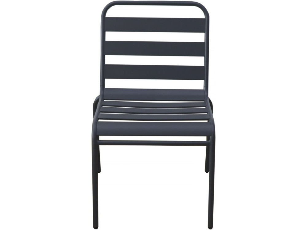 Lot de 2 chaises de jardin en métal empilables "Bilbao" - Gris