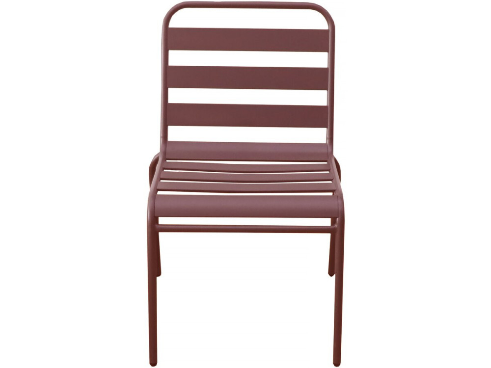 Lot de 2 chaises de jardin en métal empilables "Bilbao" - Terracotta